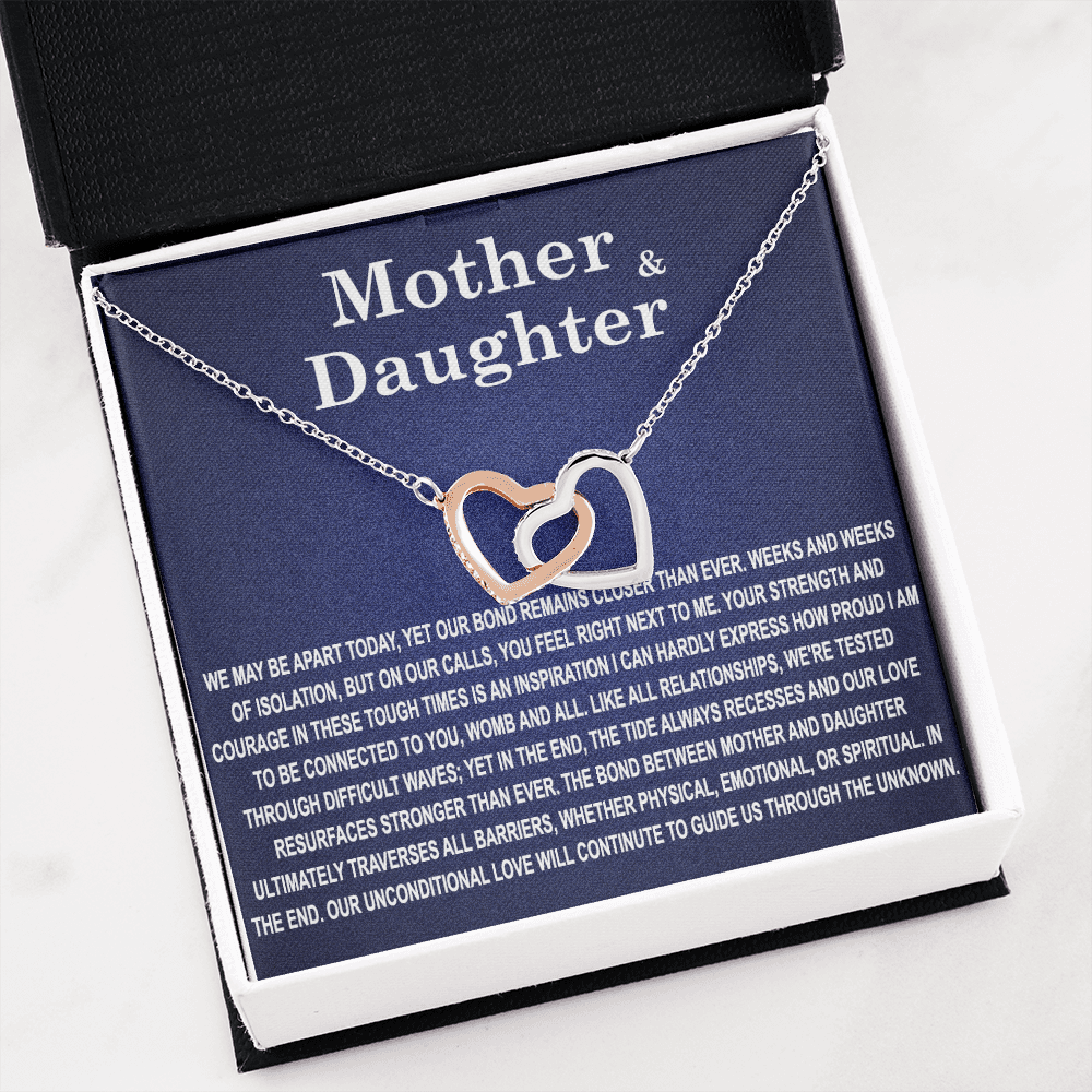 Mother daughter necklace, birthday necklace gift for mother, We maybe apart to day two hearts necklace for mom,