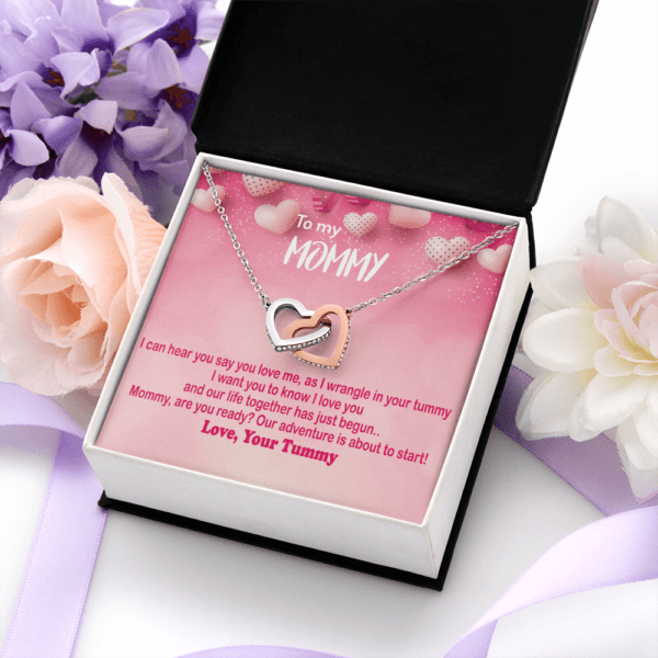 I can heart you says you love me two hearts necklace for mom, gift for mom, great gift for mother, my mother daughter necklace