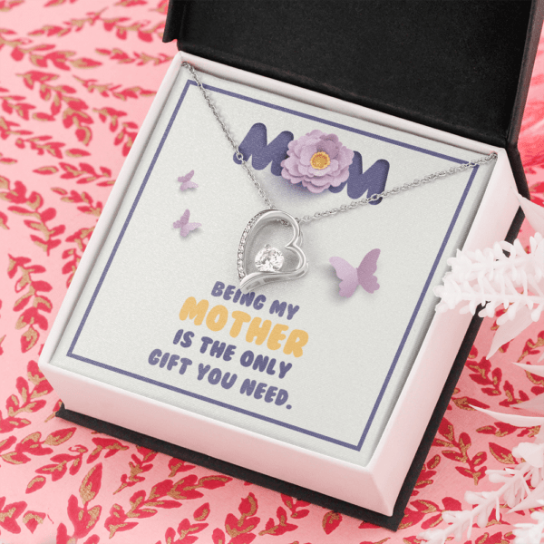 To my mother necklace, 14K White Gold Dipped, being my mom is the only gift you need, gift for mom birthday, mother day gift for mom