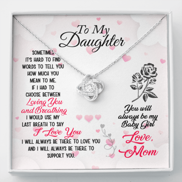 You will always be my baby girl love mom, to my daughter necklace