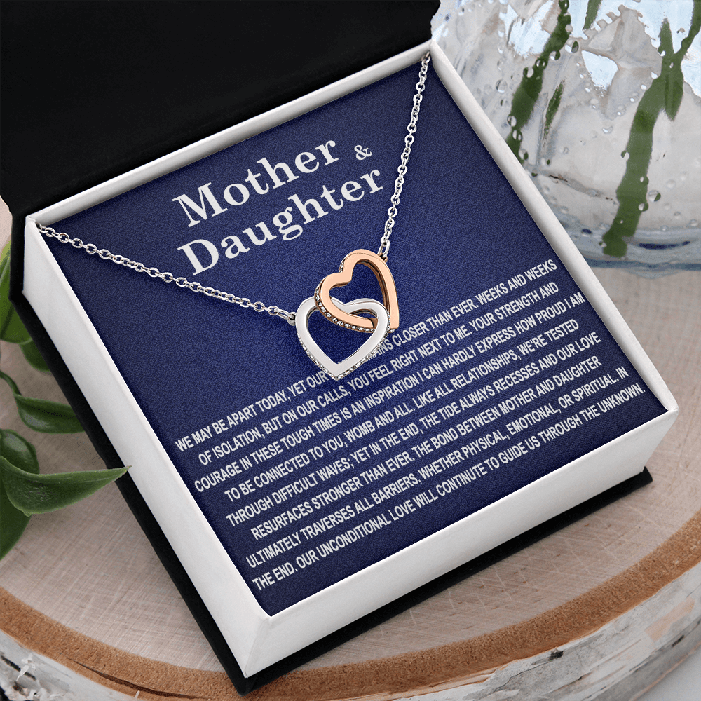 Mother daughter necklace, birthday necklace gift for mother, We maybe apart to day two hearts necklace for mom,