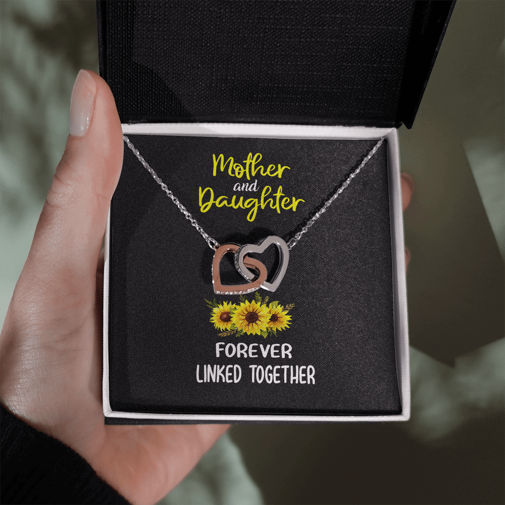 Mother and Daughter Forever Linked Together Necklace - Interlocking Hearts Necklace LoveSkyCenter.com