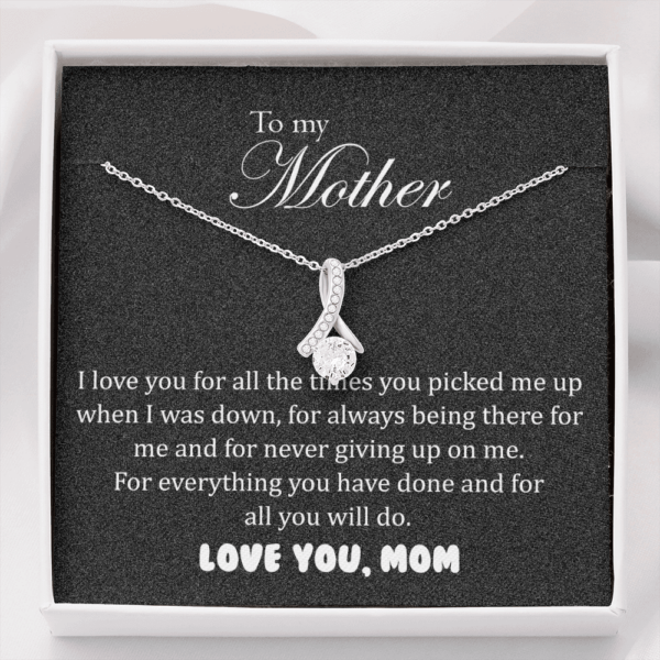 Beautiful sparkly pendant for mom, I love for all the times you picked me up when I was down,necklace gift box for mother day, to my mother daughter necklace