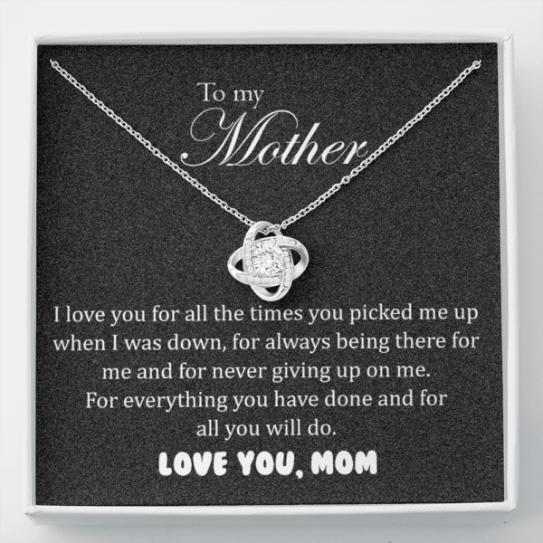 The Love Knot Necklace represents for mom, to my mother daughter necklace, Christmas gift for mom, for everything you have done and for all you will do The Love Knot Necklace