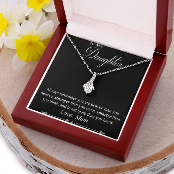 Alluring necklace for daughter from MOM, always remember you are smarter than you think and loved more than you know necklace