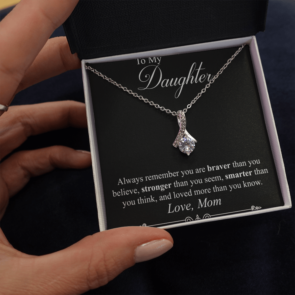 Alluring necklace for daughter from MOM, always remember you are smarter than you think and loved more than you know necklace