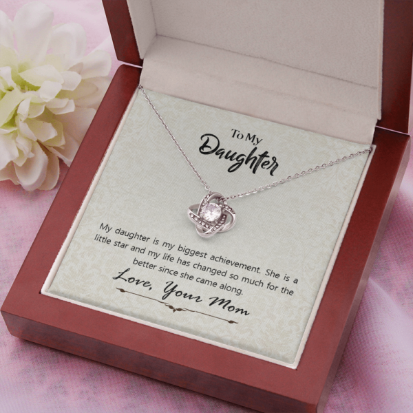 To my daughter necklace love knot necklace My daughter is my biggest achievement She is a little star and my life has changed so much for the better since she came along necklace