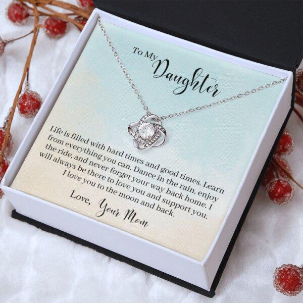 Enjoy the ride, and never forget your way back home, I will always be there to love you and support you, I love you to the moon and back - To My Daughter Necklace