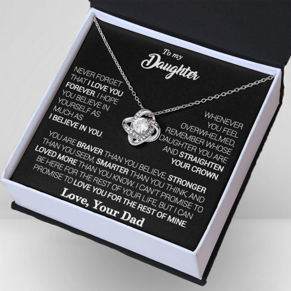 To My Daughter, Stronger Than You Seem, Love Knot Necklace