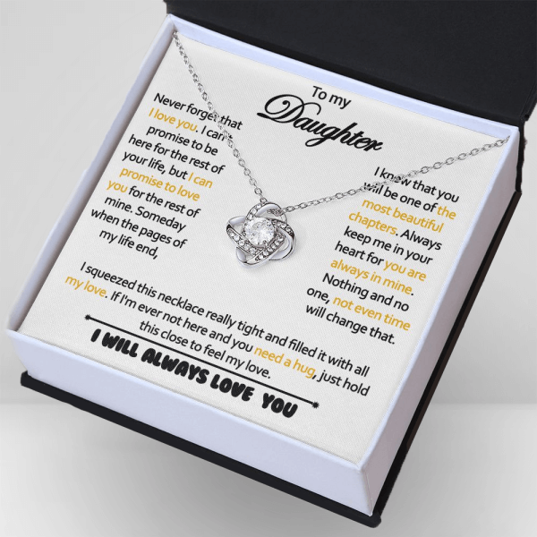 To my daughter necklace – I will always love you – white gold necklace for daughter