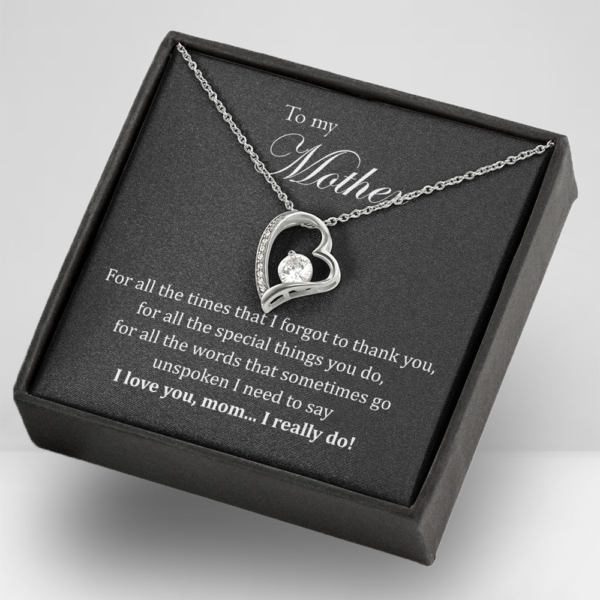 14K White Gold for Mom, For all the times that I forgot to thank you - Gold Heart Necklace