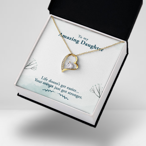 Life doesn't get easier Your wings just got stronger - To My Amazing Daughter Gold Necklace