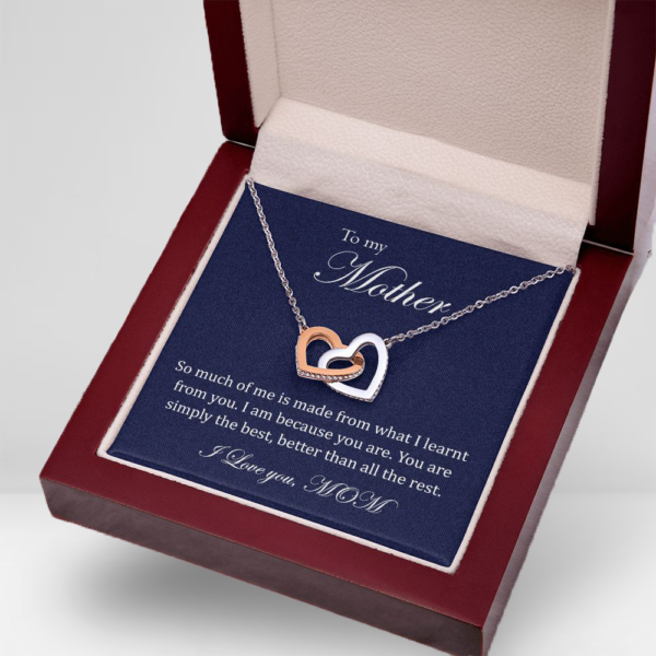 Two hearts luxury gif box embellished necklace for mom - To My Mother Necklace