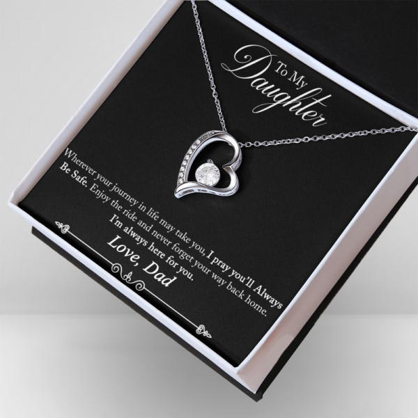 Wherever your journey in life may take you, I pray you’ll always be safe - Gold Heart Necklace For Daughter